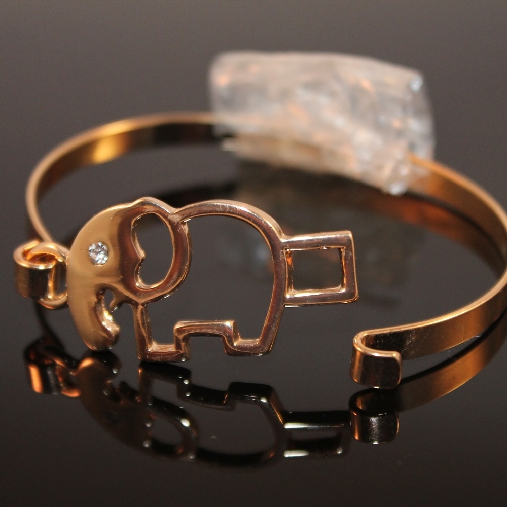 Gold Elephant Lock Closure Bracelet